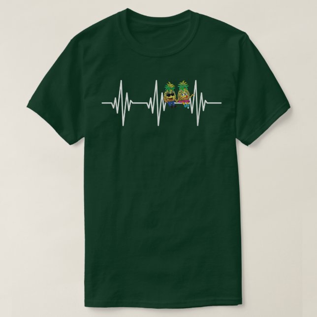 Swinger Heartbeat Upside Down Pineapple T-Shirt (Design vorne)
