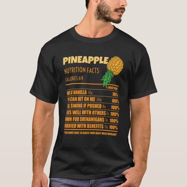 Swinger Nutrition Facts Upside Down Ananas Men T-Shirt (Vorderseite)