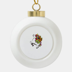 Swinger-Paar Ananas Schwingen Auf Einem Einhorn-Sc Keramik Kugel-Ornament