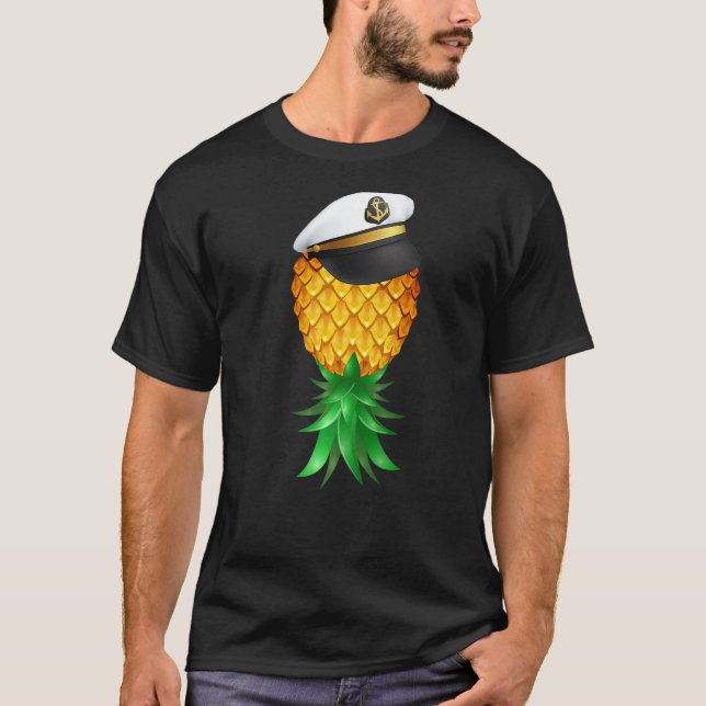 Swinger Upside Down Ananas Captain Sailor Hat S T-Shirt (Vorderseite)