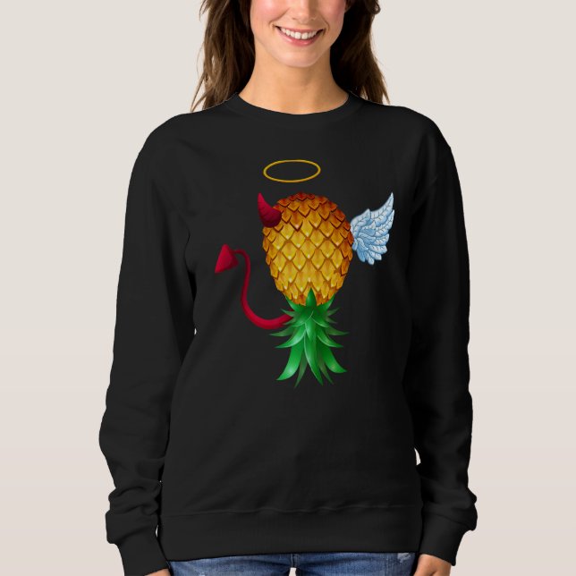 Swinger Upside Down Ananas Halb Teufel Halbwut Sweatshirt (Vorderseite)