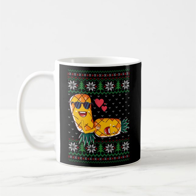 Swinger Upside Down Ananas Liebe Ugly Pat machen Kaffeetasse (Links)
