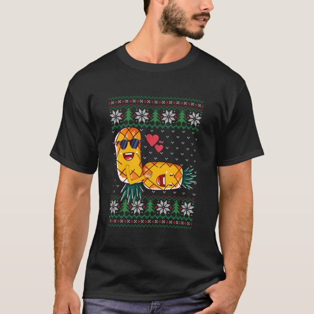 Swinger Upside Down Ananas Liebe Ugly Pat machen T-Shirt (Vorderseite)