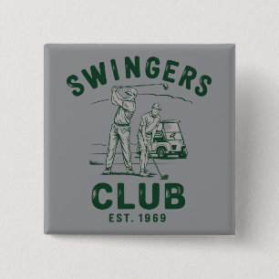 Swingers Club Lustig Sarkastisch Golfen Golfer Button