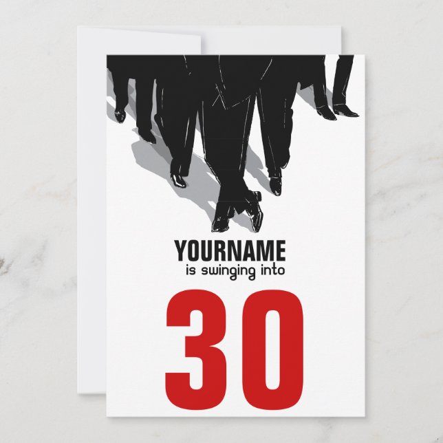 Swingers Rat Pack 30. Geburtstag Party Einladung (Vorderseite)