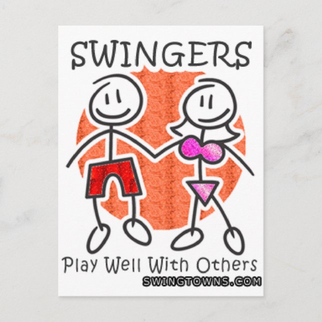 Swingers spielen gut zusammen postkarte (Vorderseite)