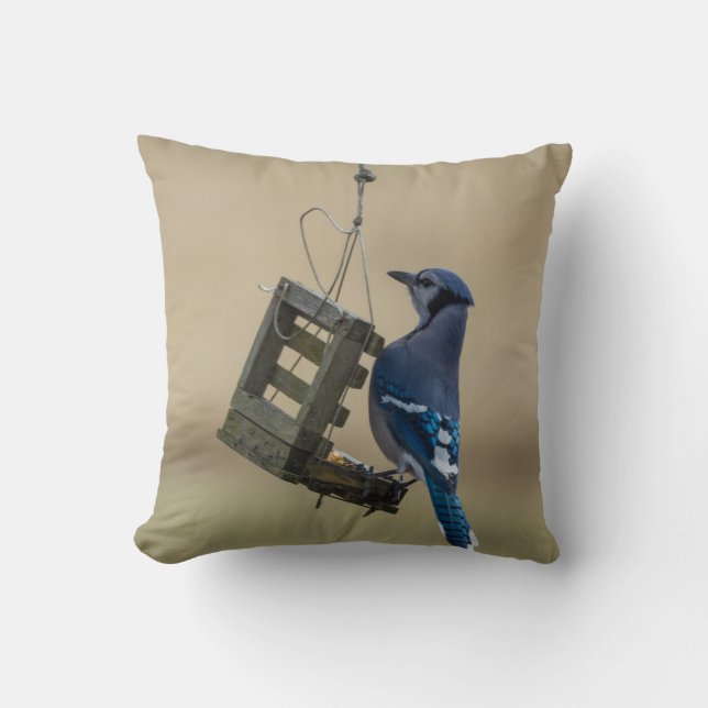 Swinging Blue Jay Kissen (Vorderseite)