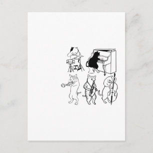 Swinging Cats Jazz Music Funny Kitty Cartoon Postkarte