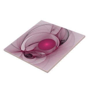 Swinging Fractal, moderne abstrakte Berry Pink Kun Fliese