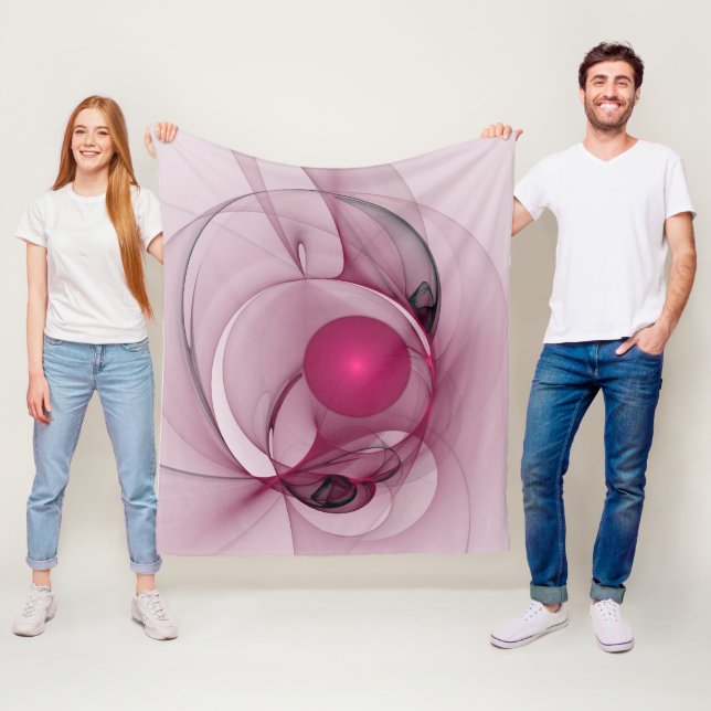 Swinging Fraktal, Moderne Abstrakte Berry Pink Art Fleecedecke (Beispiel)