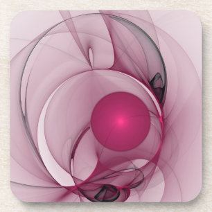 Swinging Fraktal, Moderne Abstrakte Berry Pink Art Getränkeuntersetzer