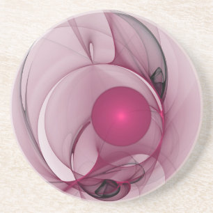 Swinging Fraktal, Moderne Abstrakte Berry Pink Art Getränkeuntersetzer