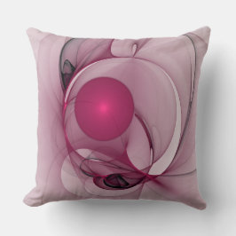 Swinging Fraktal, Moderne Abstrakte Berry Pink Art Kissen