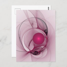 Swinging Fraktal, Moderne Abstrakte Berry Pink Art Postkarte