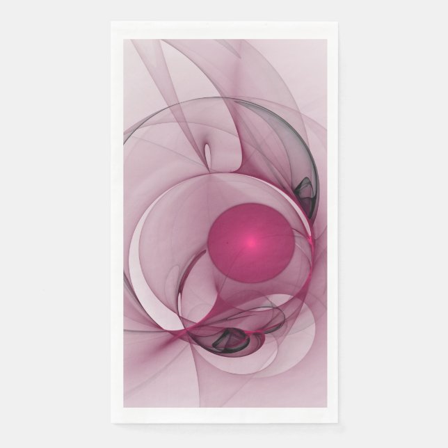 Swinging Fraktal, Moderne Abstrakte Berry Pink Art Serviette (Vorderseite)