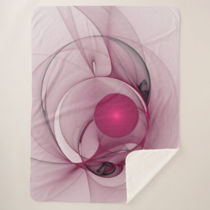 Swinging Fraktal, Moderne Abstrakte Berry Pink Art Sherpadecke