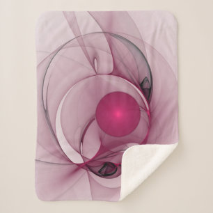 Swinging Fraktal, Moderne Abstrakte Berry Pink Art Sherpadecke