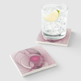 Swinging Fraktal, Moderne Abstrakte Berry Pink Art Steinuntersetzer