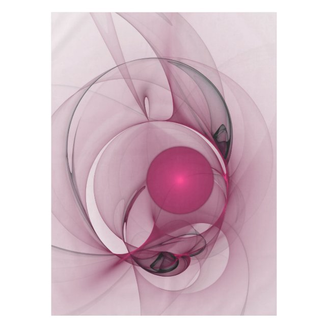 Swinging Fraktal, Moderne Abstrakte Berry Pink Art Tischdecke (Vorderseite)