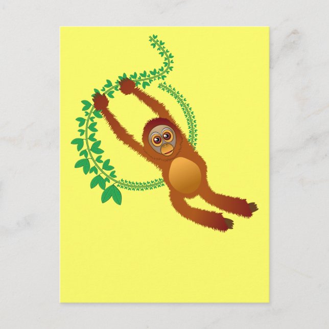 Swinging Orangutan Postcard Postkarte (Vorderseite)