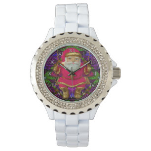 Swinging Santa Kristall White Enamel Armbanduhr