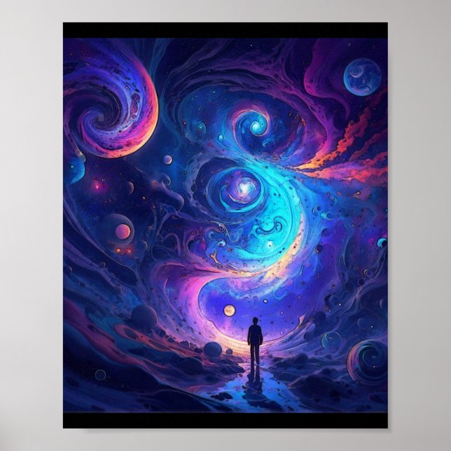 Swirbeln der Leertaste Warp Surreal Painting Print Poster (Vorne)