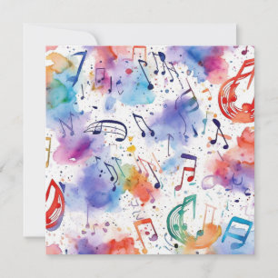Swirbeln der Musiknoten Aquarell Karte