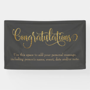 Swirbeln Gold Glitzer Herzlichen Glückwunsch Dunke Banner