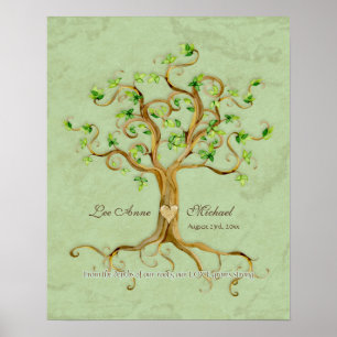 Swire Tree Roots Antiqua Hochzeitsgeschenk Poster