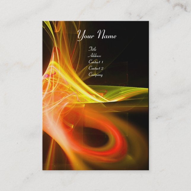 SWIRL 2 MONOGRAM Lebendig schwarz-rosa Gelb Visitenkarte (Vorderseite)