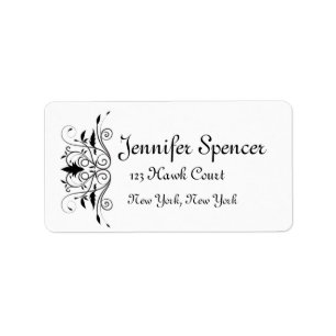 Swirl Design Wedding Labels Adressaufkleber
