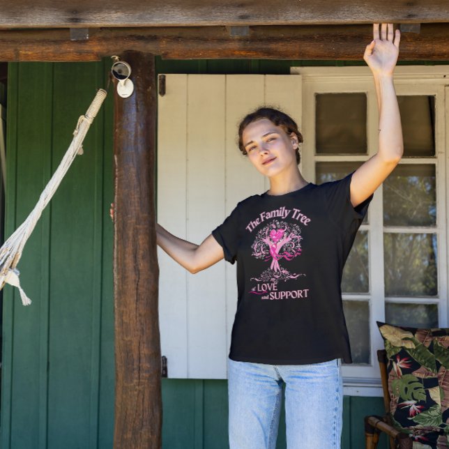 Swirl Family Tree of Life Breast Cancer Awareness T-Shirt (Von Creator hochgeladen)