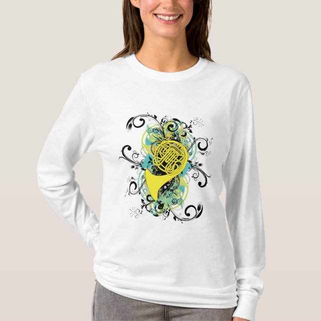 Swirl Grunge Horn T-Shirt (Vorderseite)