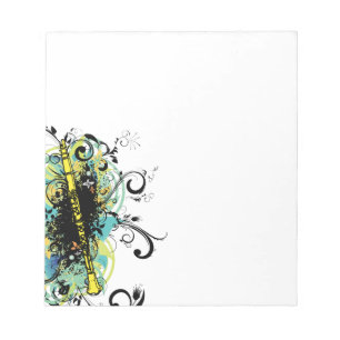 Swirl Grunge Klarinette Notizblock