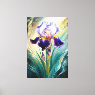 *~* Swirl Iris Blume Künstlerisch Iris Painting AP Leinwanddruck