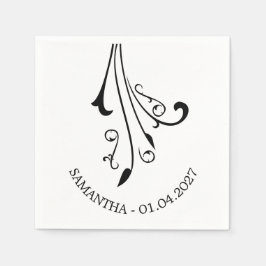 Swirl Ornaments Horror Black Gothic Serviette