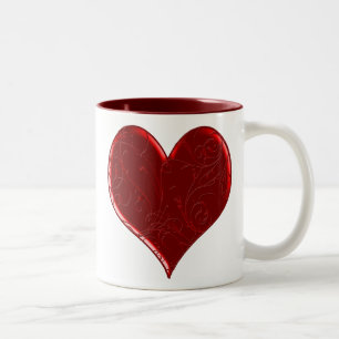 Swirl Overlaid Herz-Tasse Zweifarbige Tasse