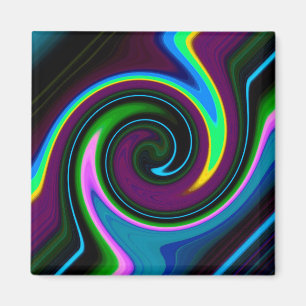 Swirl Retro Blue Magnet