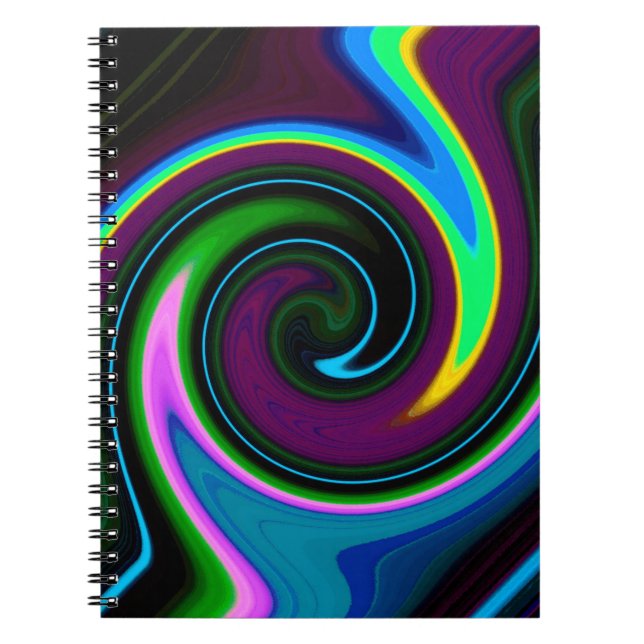 Swirl Retro Blue Notizblock (Vorderseite)