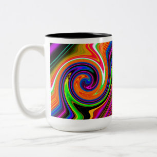 Swirl Retro Orange Zweifarbige Tasse