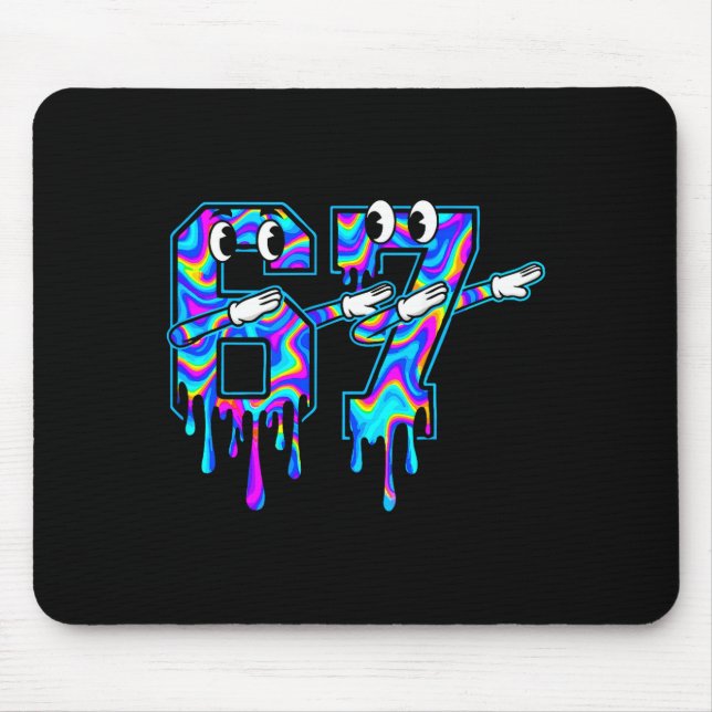 Swirl Six Seven Dab Drip 6 7 Dabbing Meme  Mousepad (Vorne)
