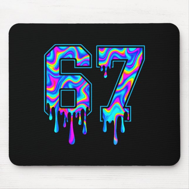 Swirl Six Seven Drip 6 7 Meme Gen Alpha Slang  Mousepad (Vorne)