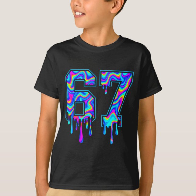 Swirl Six Seven Drip 6 7 Meme Gen Alpha Slang  T-Shirt (Vorderseite)