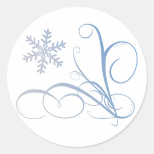 Swirl & Snowflake Runder Aufkleber