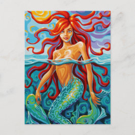 Swirl Spirits Mermaid Postcard Ocean Fish Beach Postkarte
