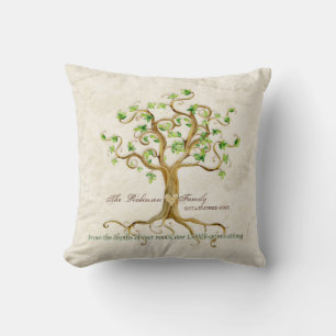 Swirl Tree of Life Roots Personalisiertes Familien Kissen