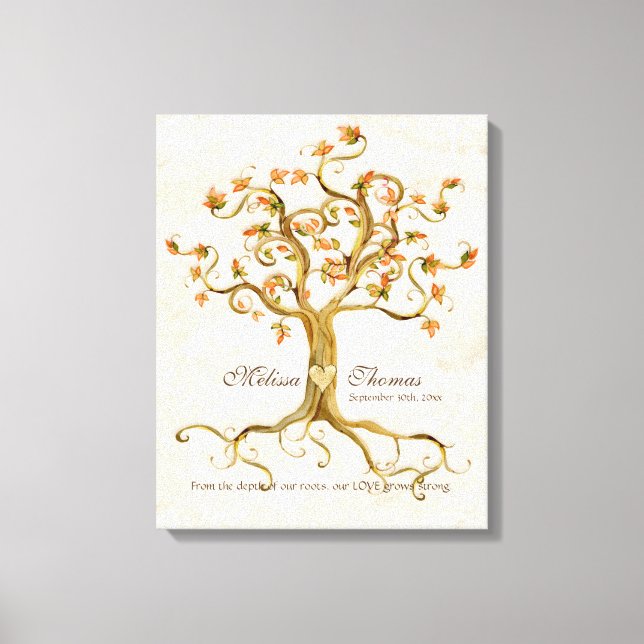 Swirl Tree Roots Antike Hochzeit im Herbst Geschen Leinwanddruck (Vorderseite)