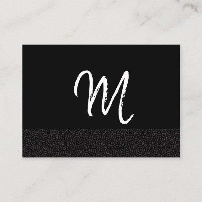 Swirl Trim Scrim Monogramm Visitenkarte (Vorderseite)