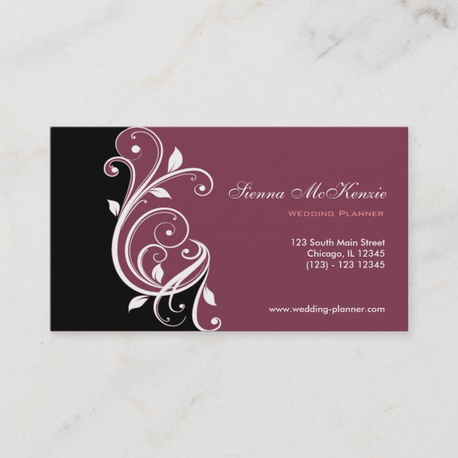 Swirl Wedding Planner Visitenkarte (Vorderseite)