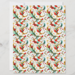 Swirled christmas floral craft paper